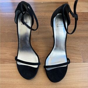 Stuart Weitzman Black Ankle Strap Heels